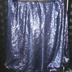 Sparkling Navy Sequin Midi Skirt